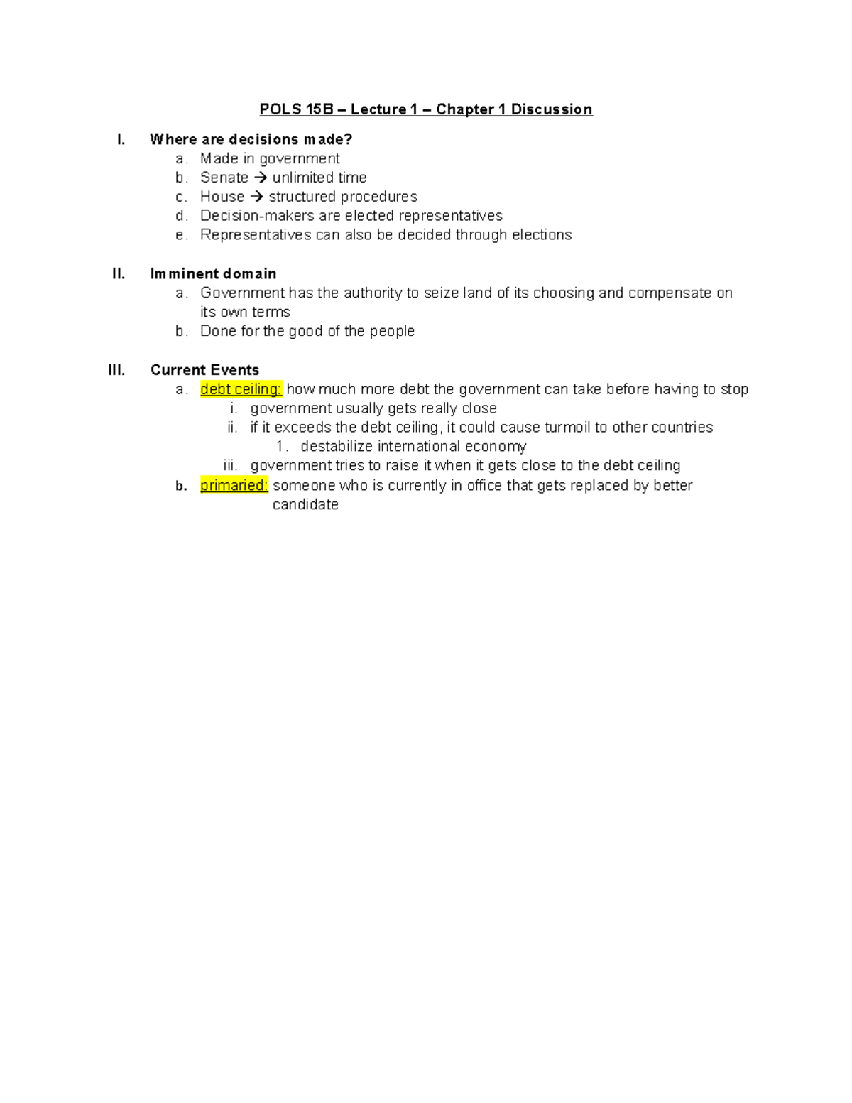 Pols 15b Lecture 1 Chapter 1 Discussion Pols 015b Studocu