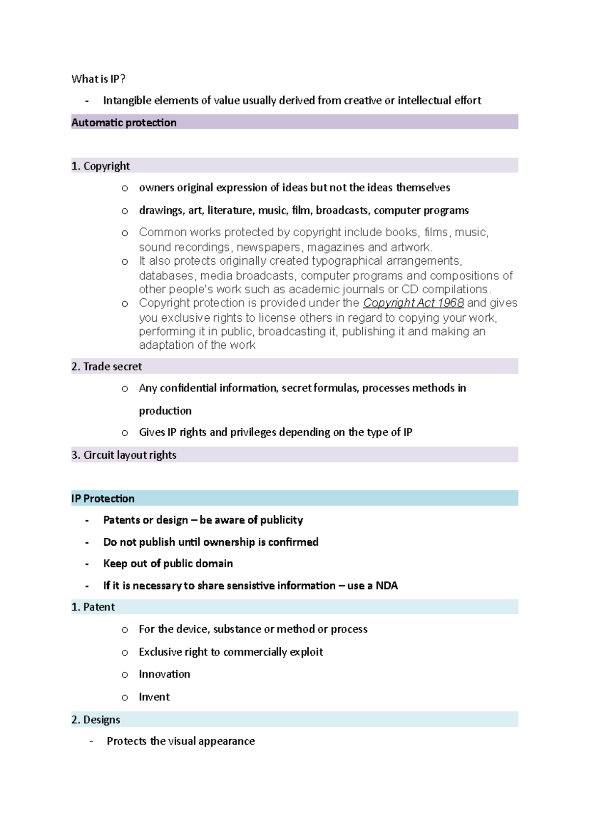 What is IP - brief - What is IP? - Intangible elements of value usually ...