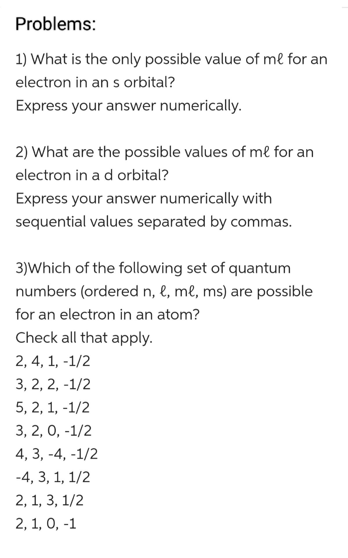 assignment on quantum number