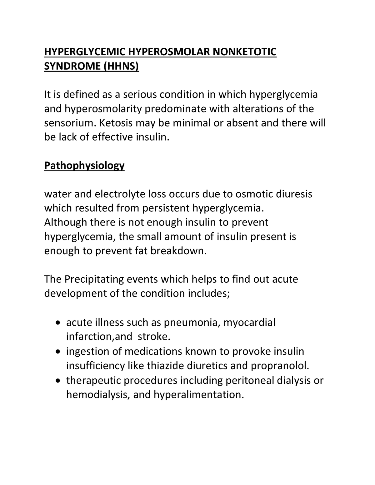 Hyperglycemic Hyperosmolar Nonketotic Syndrome Hhns Hyperglycemic Hyperosmolar Nonketotic