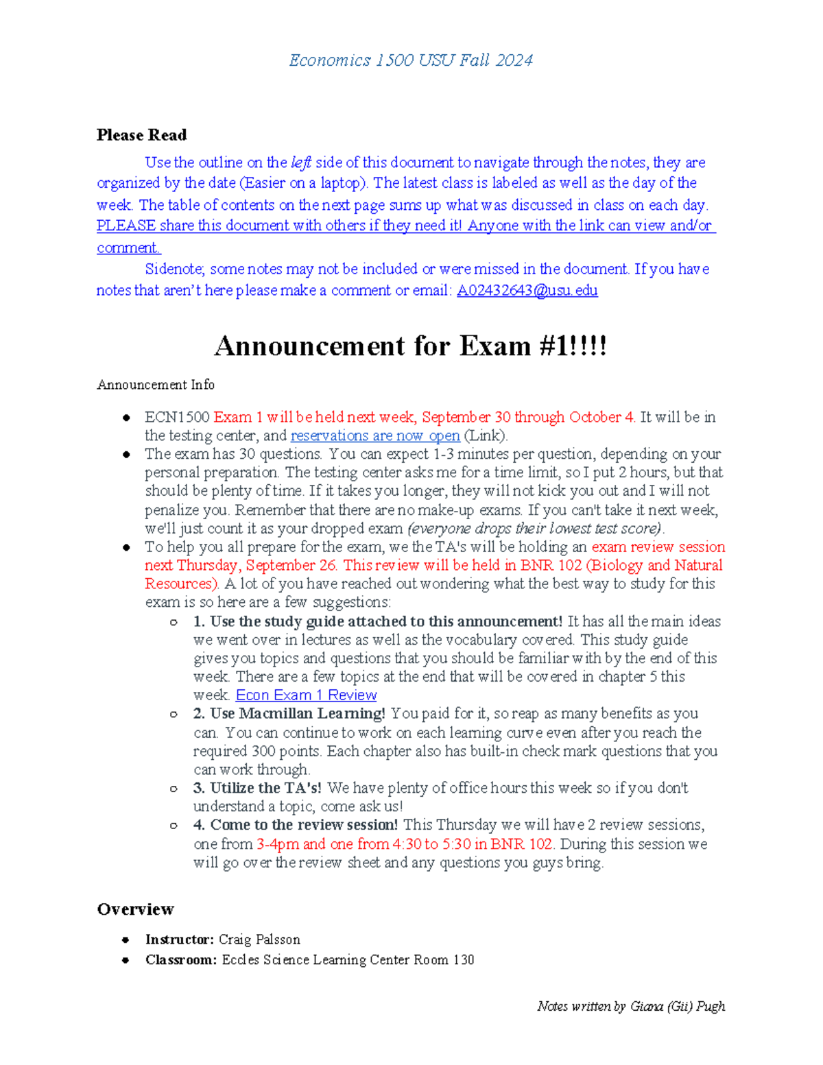 ECN 1500 Notes (Open Access) - Economics 1500 USU Fall 2024 Please Read ...