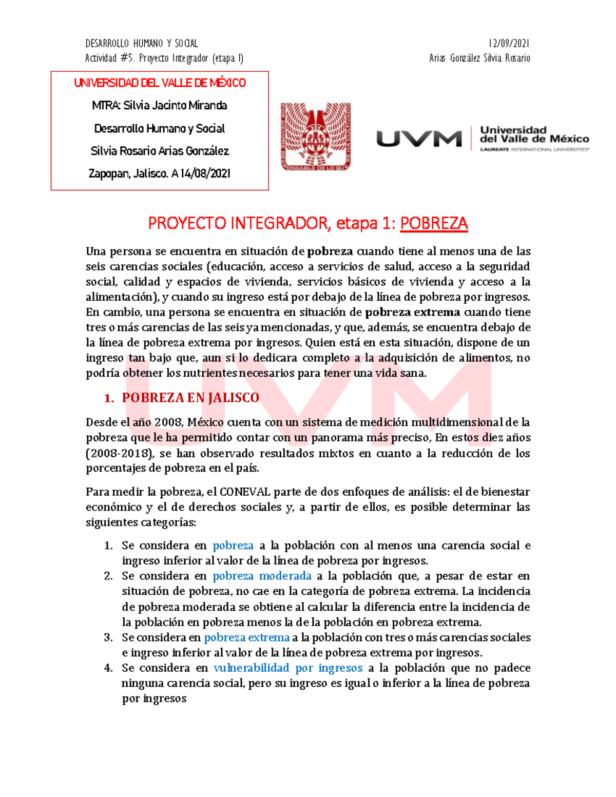 A#5 AGSR - Actividad 5 - Actividad #5. Proyecto Integrador (etapa I ...