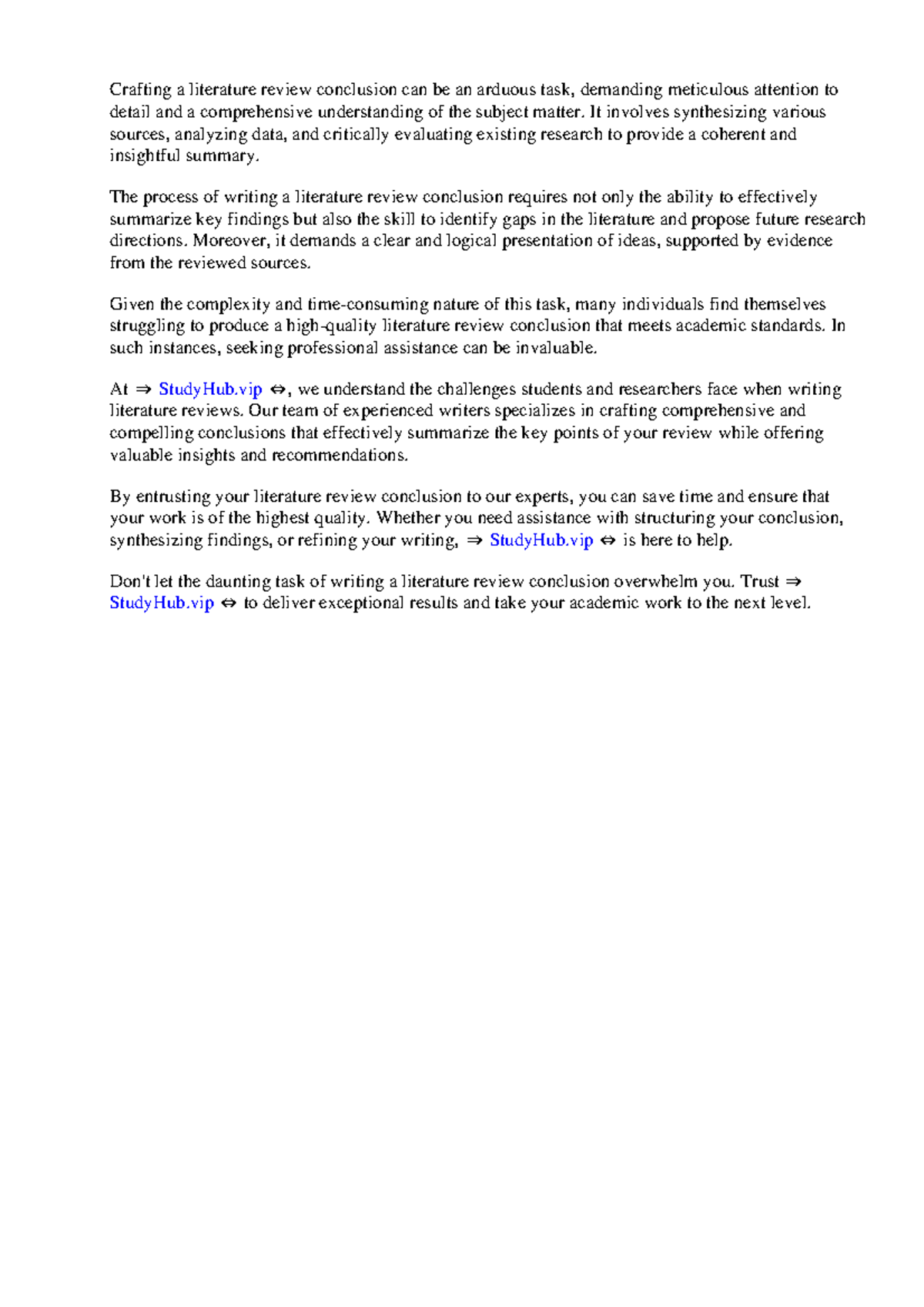 Example Of Literature Review Conclusion - Crafting a literature review ...