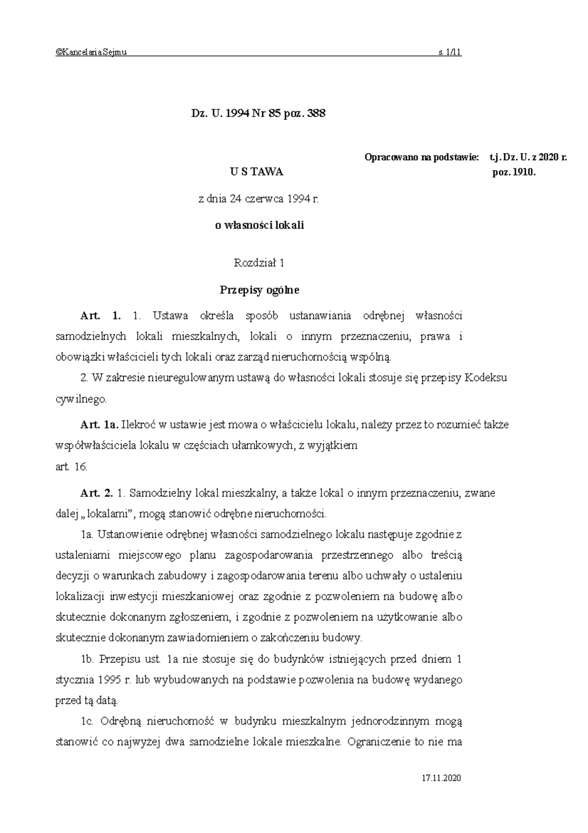 Cywil - jjhj hyddt yuft - Dz. U. 1994 Nr 85 poz. 388 Opracowano na ...