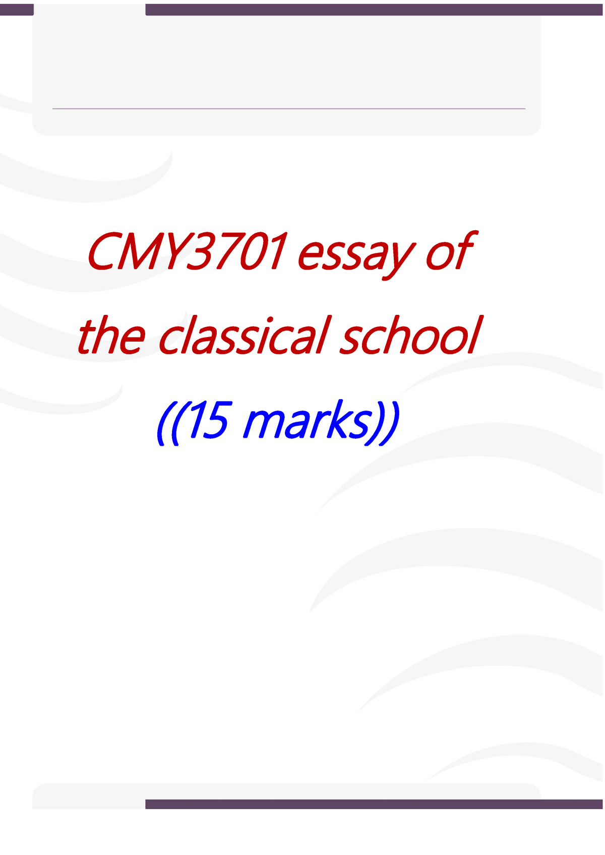 classical learning essay