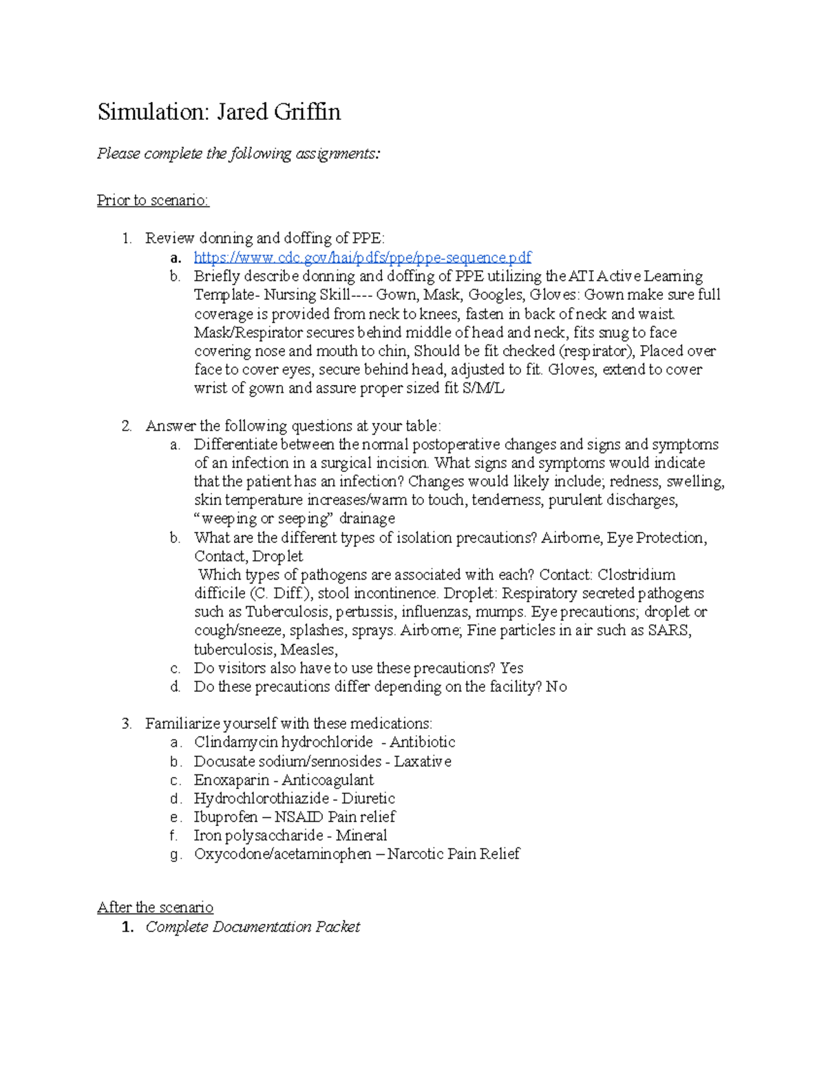 Jared Griffin Simulation Outline 11052021 - NUR 2356 - Studocu