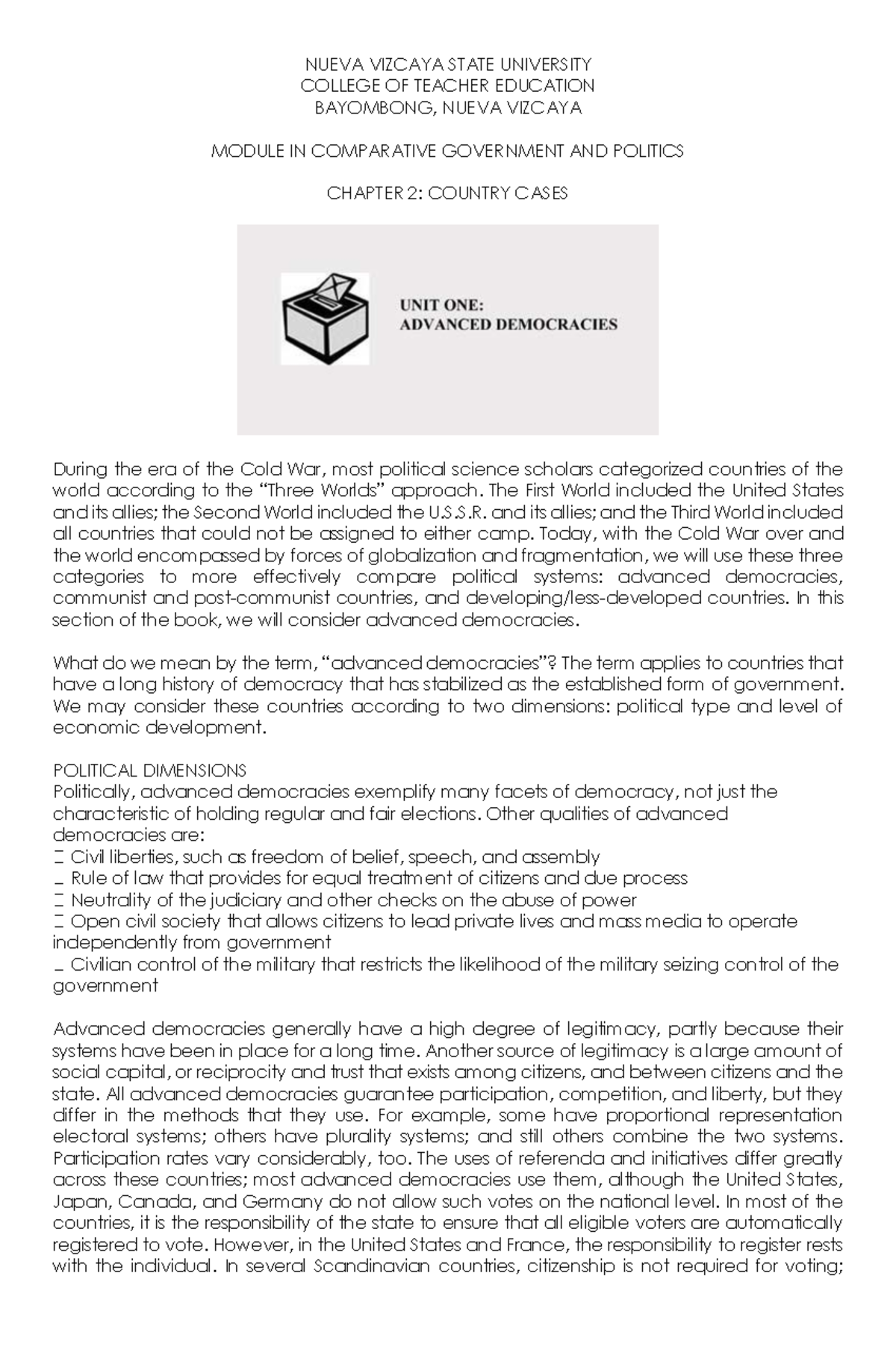 Country Cases Great Britain NUEVA VIZCAYA STATE UNIVERSITY COLLEGE