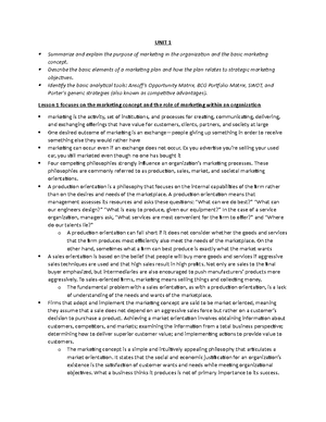 Unit 2 notes - Unit 2 Marketing Environment and Buyer Behavior Identify ...