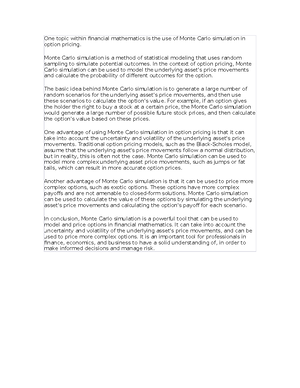 Another topic within financial mathematics is the use of portfolio ...