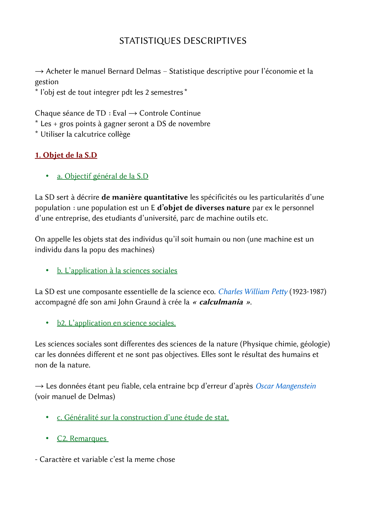 CM 1 - Introduction A LA Statistique Descriptive - STATISTIQUES ...