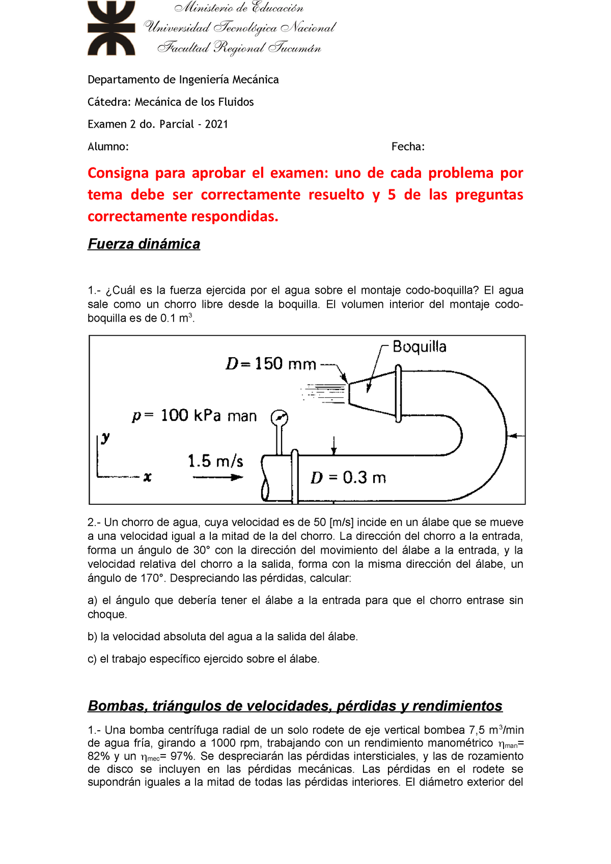 Segundo Parcial 2021-1 - Departamento De Ingeniería Mecánica Cátedra ...