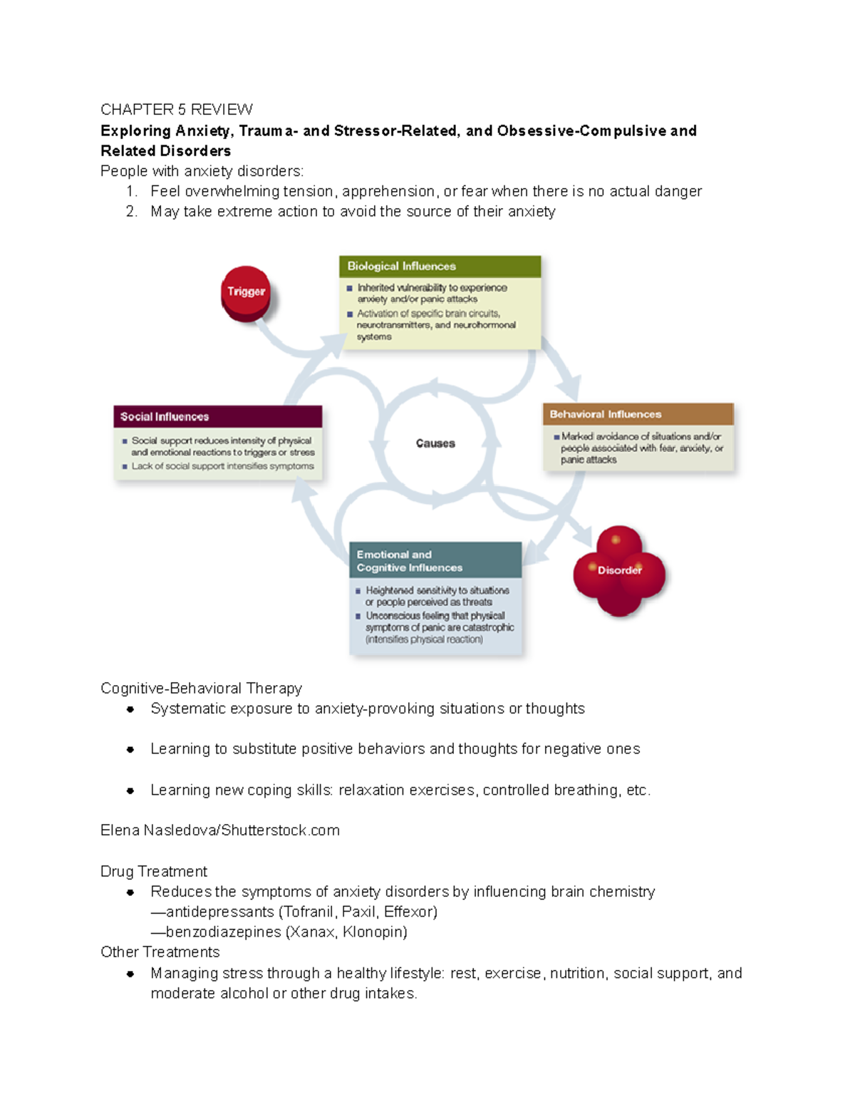 Psychopathology Exam 3 Review - CHAPTER 5 REVIEW Exploring Anxiety ...