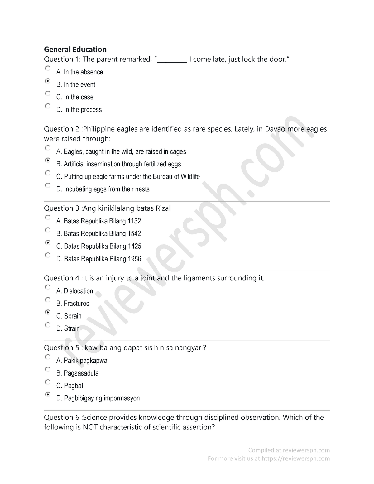 General Education 02 For Licensure Examination For Teachers - CapSU ...