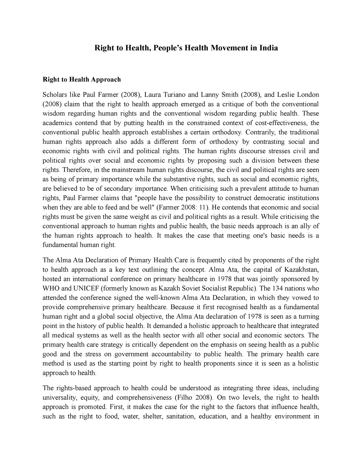 right to health research paper