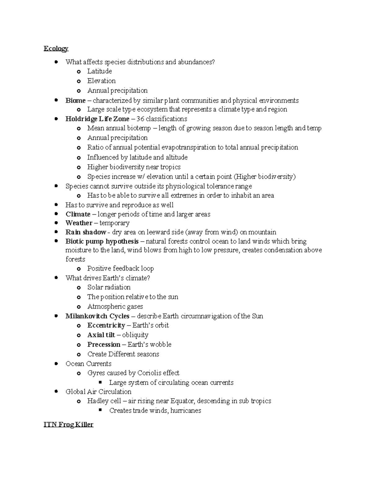 Bio Notes Exam 2 - Study guide for the second exam. All key points are ...