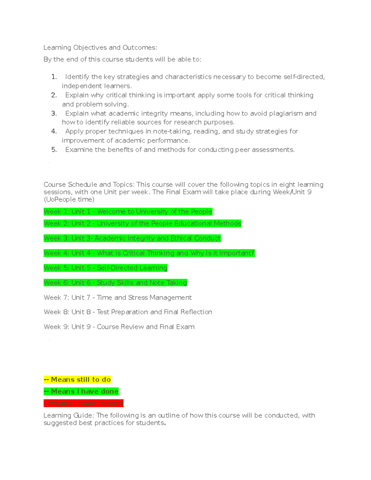 Syllabus - Learning Objectives and Outcomes: By the end of this course ...