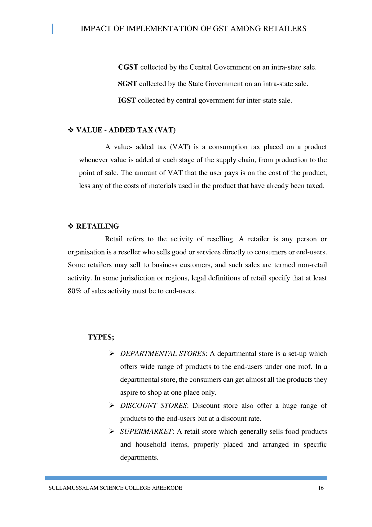 literature review of gst