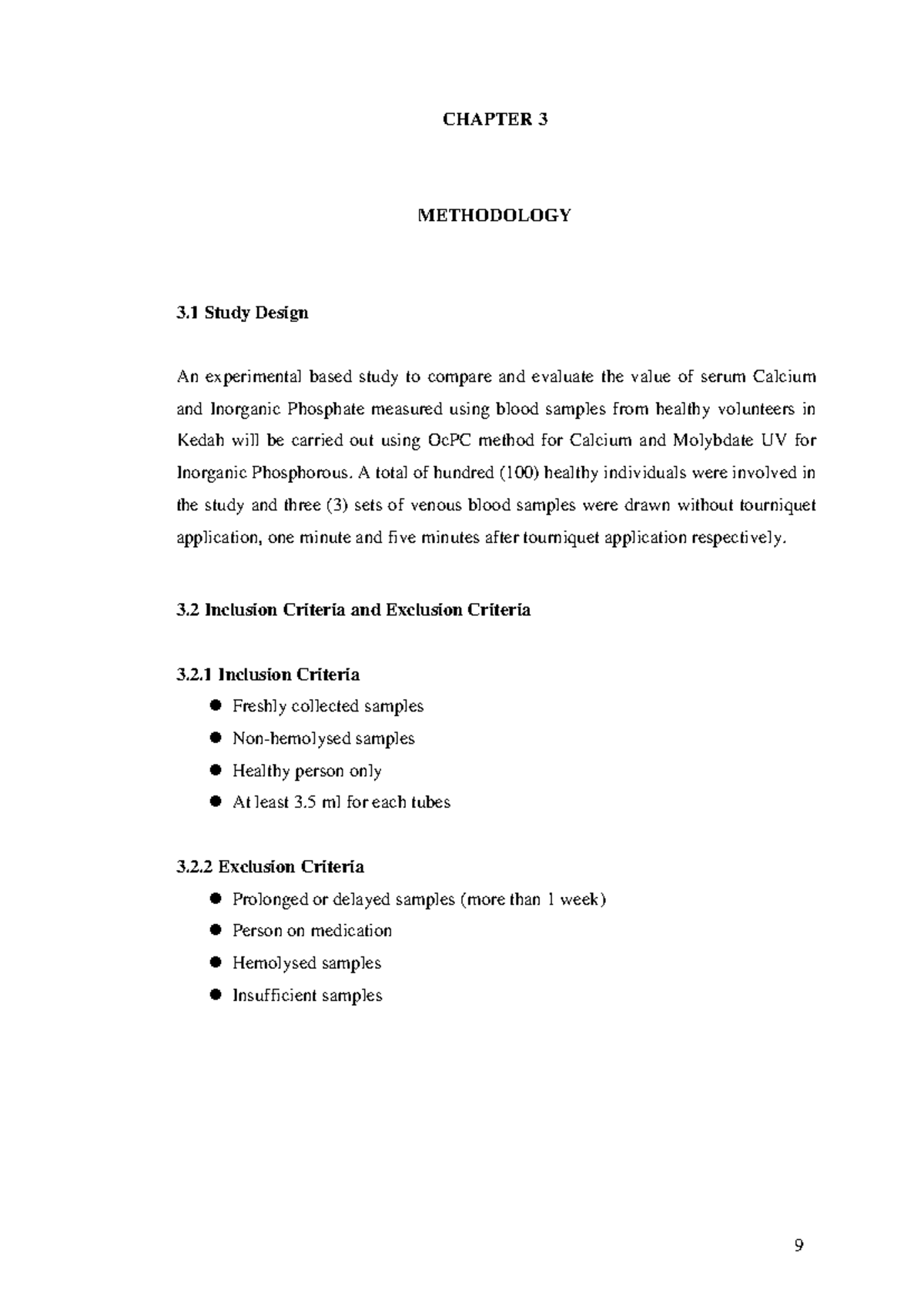 chapter 3 methodology sample experimental