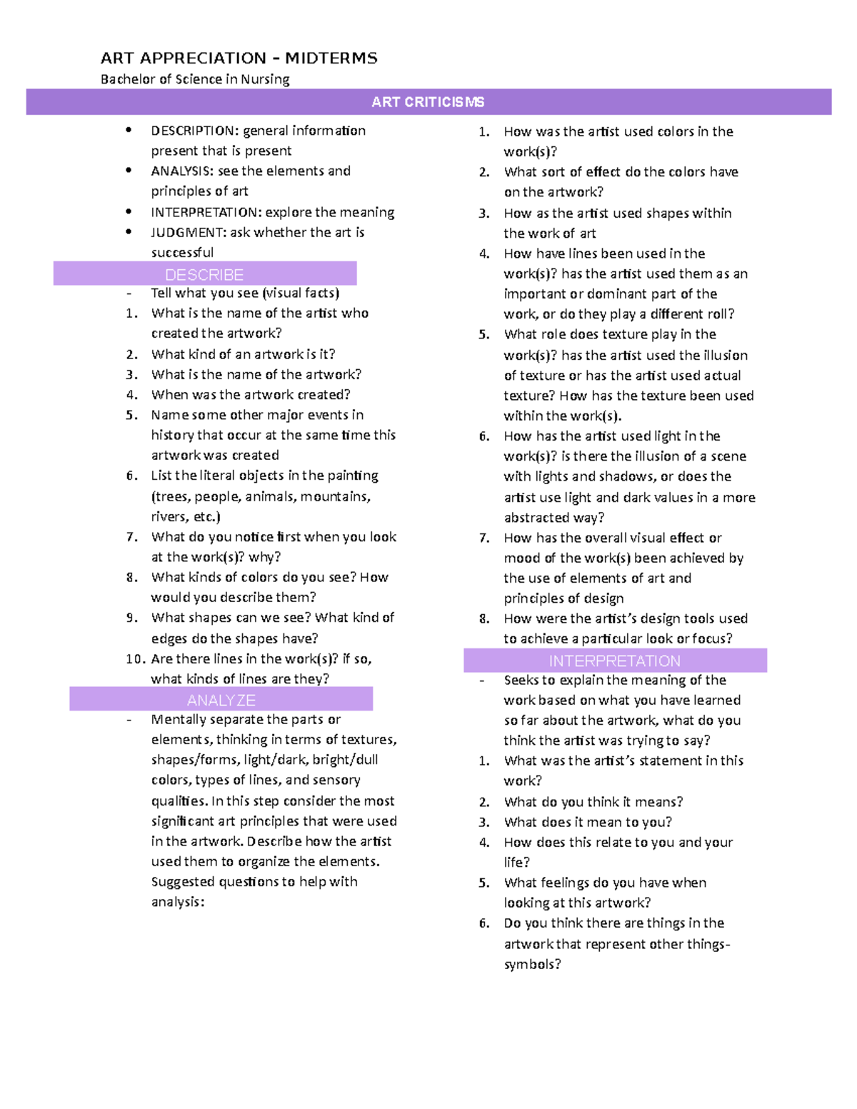 AA Midterms Reviewer - Midterm notes for AA. Incomplete but I hope it ...