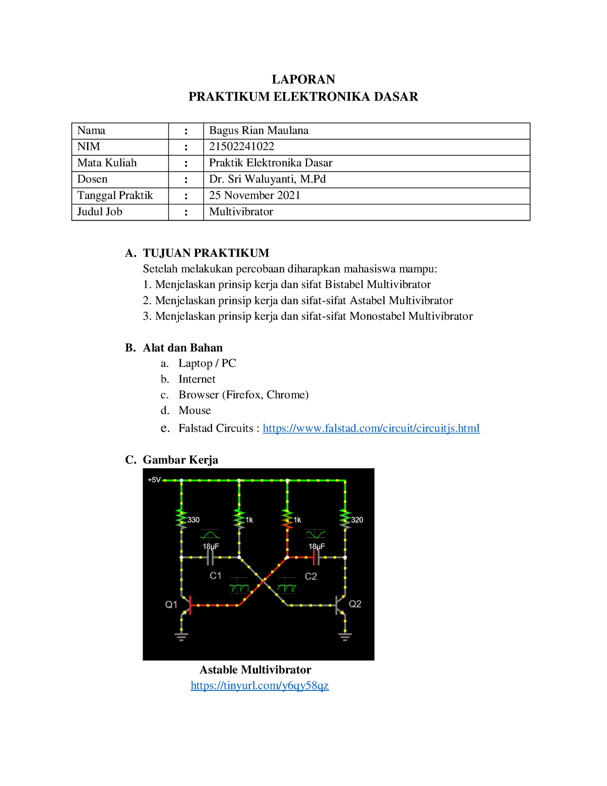 Laporan Praktikum Elektronika Dasar Job 11 - LAPORAN PRAKTIKUM ...