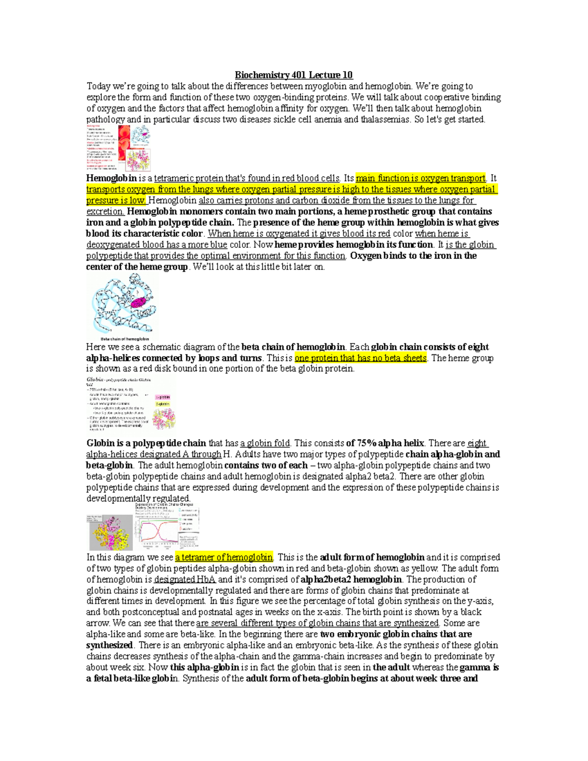 Lecture 10 - Biochemistry 401 Lecture 10 Today We’re Going To Talk ...