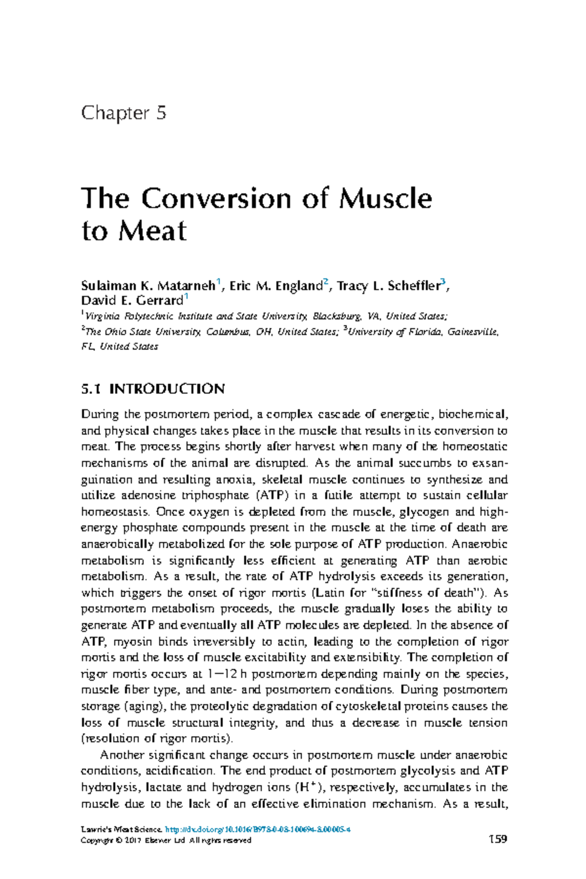 Chapter5TheConversionofMuscletoMeat 2017 LawriesMeatScienceEightEdition Chapter 5