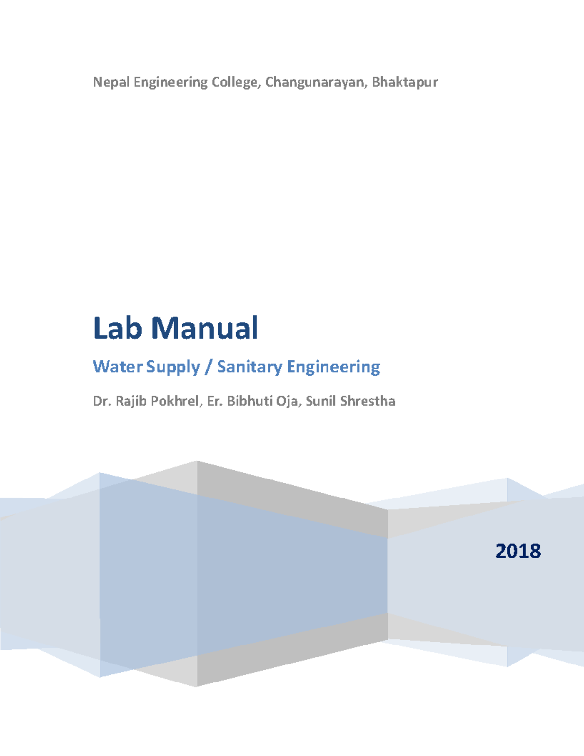 LabmanualWaterSupplyandSanitaryEngineering Nepal Engineering