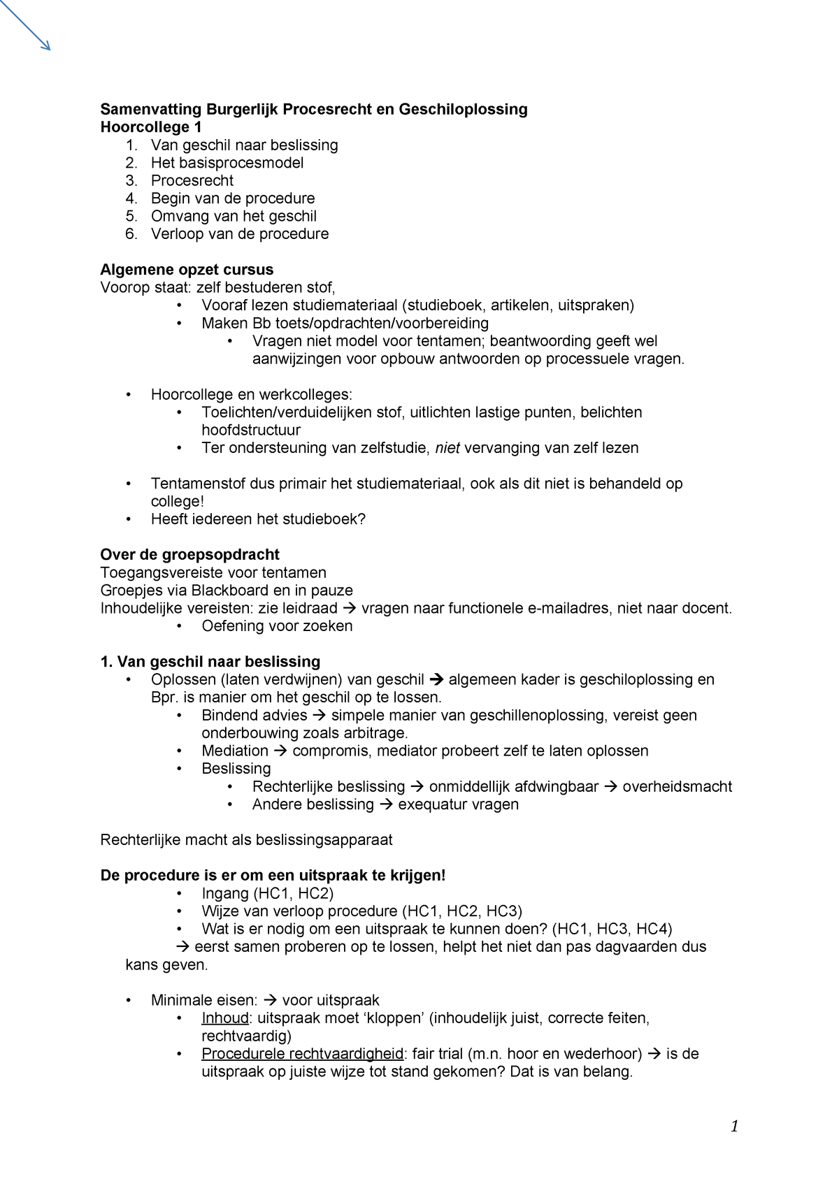 Samenvatting Burgerlijk Procesrecht En Geschiloplossing