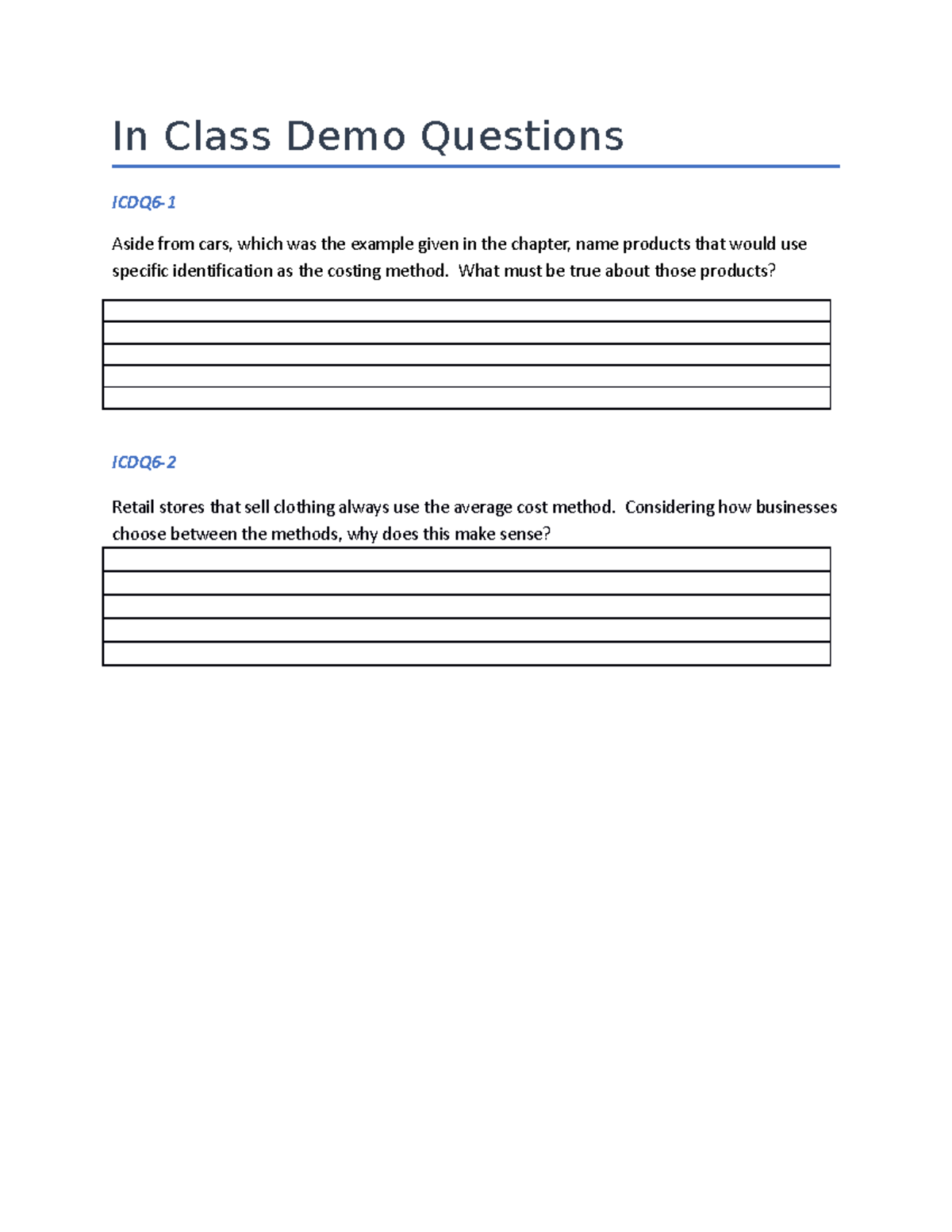 ACC100- Chapter 6 In Class Demo Questions - In Class Demo Questions ...