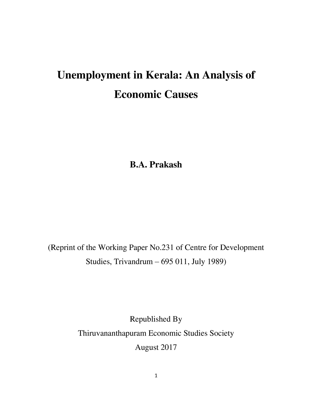 unemployment in kerala essay