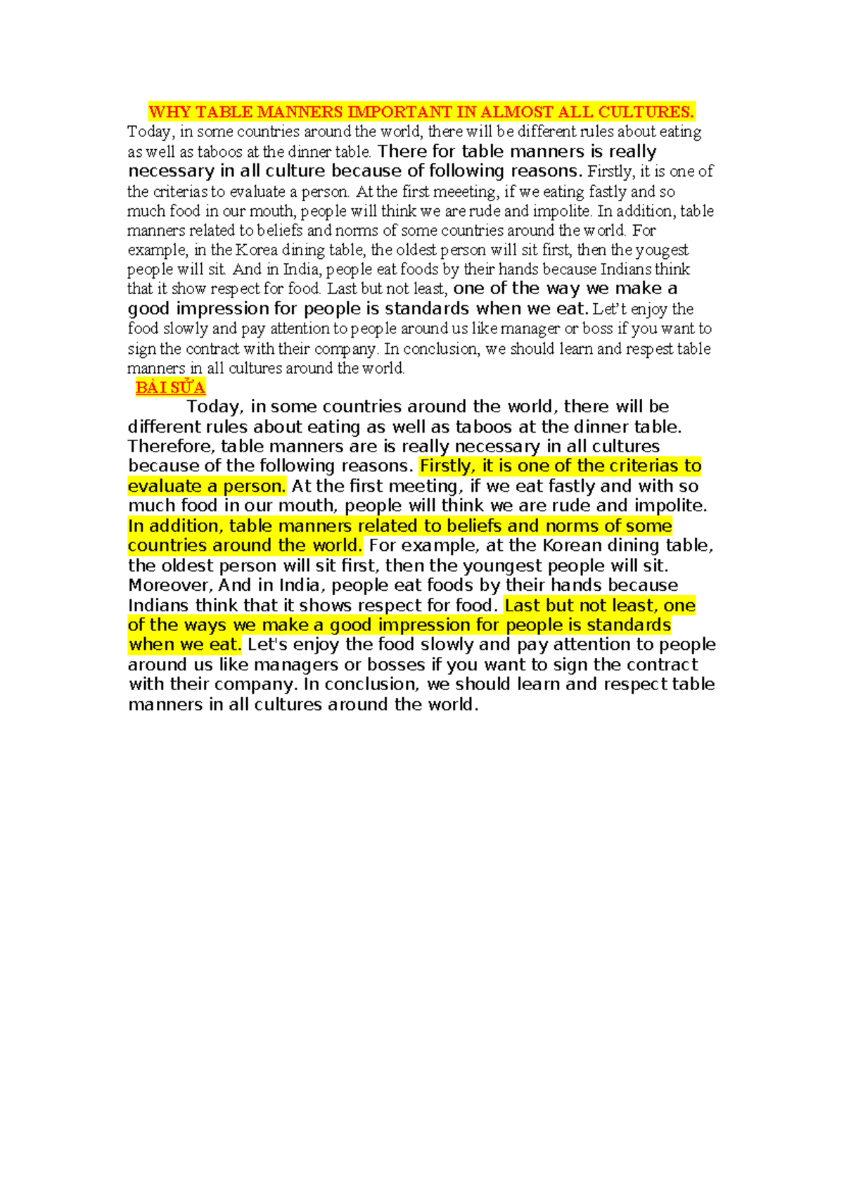 BÀI VIẾT Table Manners dwefeqqq WHY TABLE MANNERS IMPORTANT IN