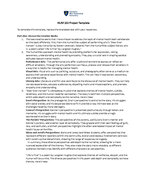 Mental health Module 3 Short answer assignment - HUM 102 Module Three ...