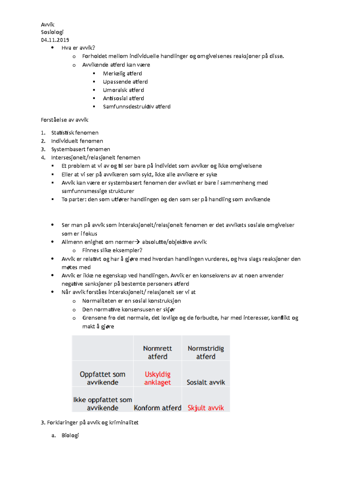 Avvik- sosiologi i sosialt arbeid - Foredragsnotater 1 - Sosiologi 04 ...