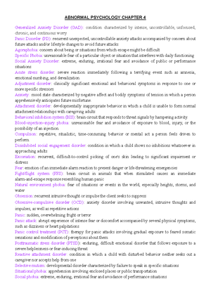 Abnormal Psychology Chapter 13 Notes - Abnormal Psychology Chapter 13 ...