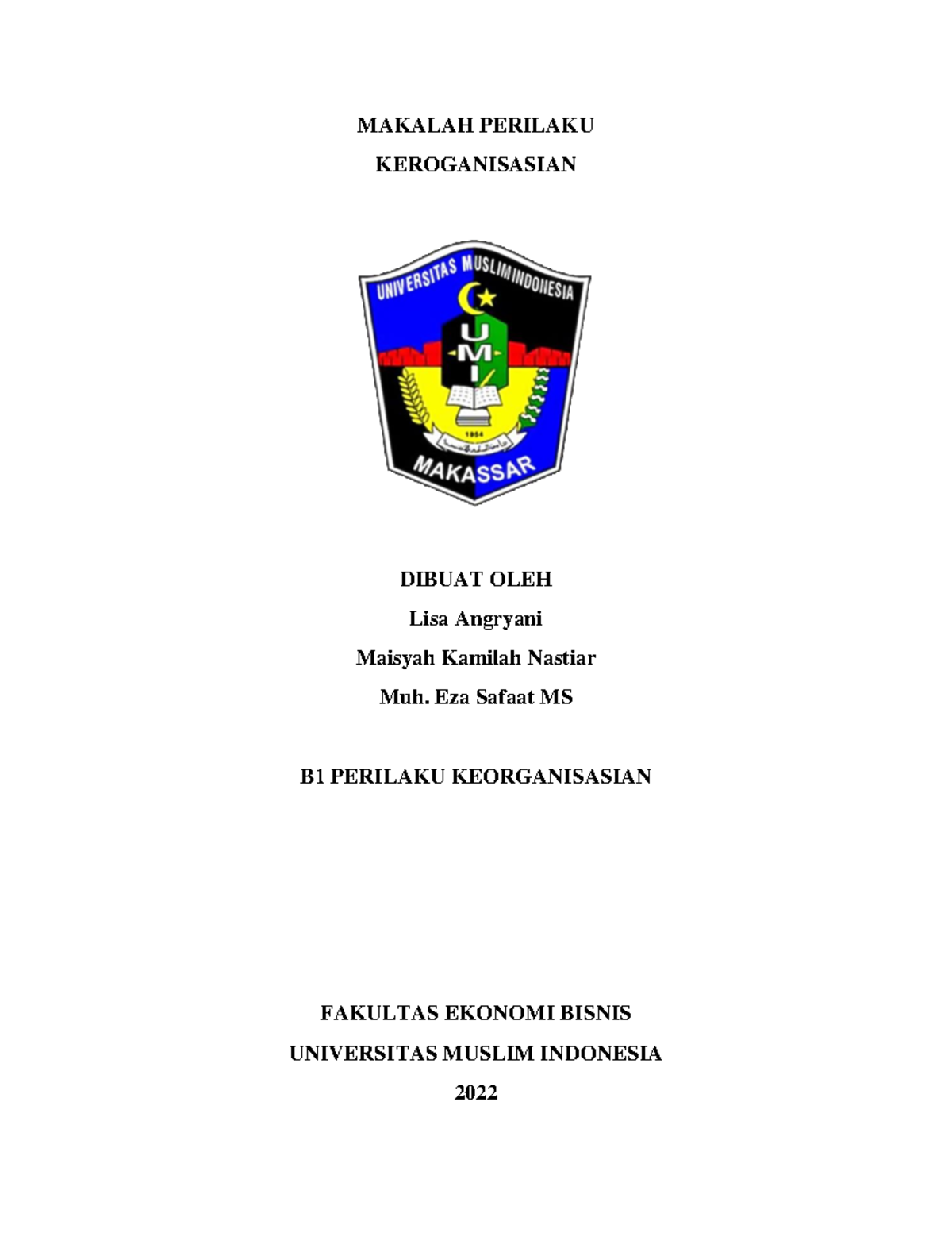 Makalah Perilaku Keorganisasian B - MAKALAH PERILAKU KEROGANISASIAN ...