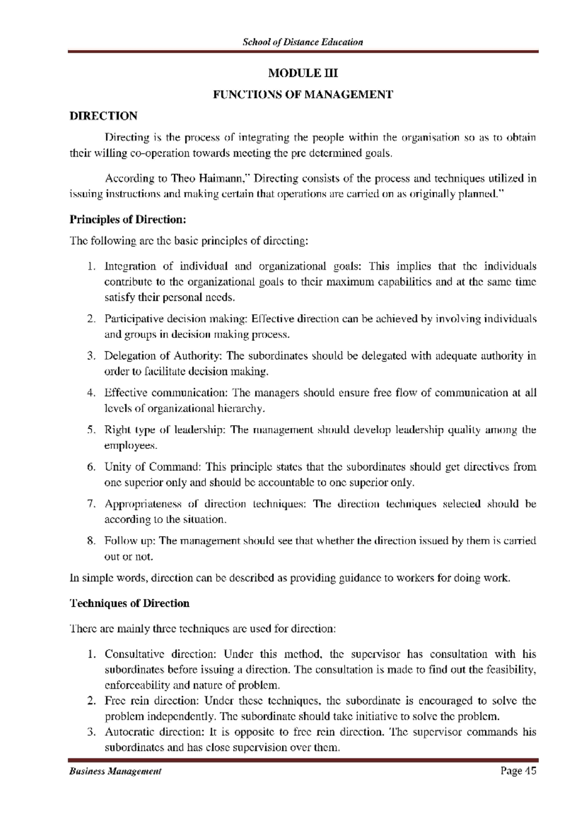 Direction - Simple notes - School of Distance Education MODULE ...