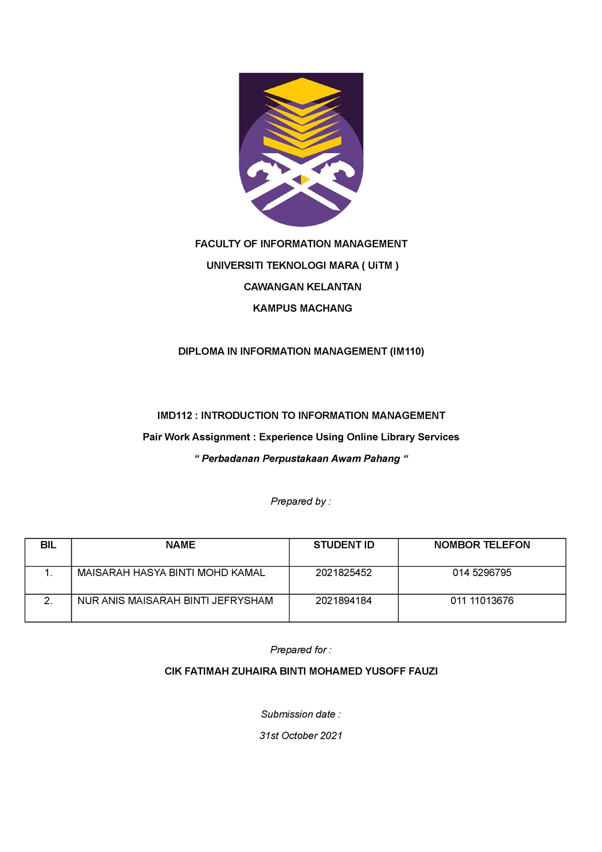 phd information management uitm