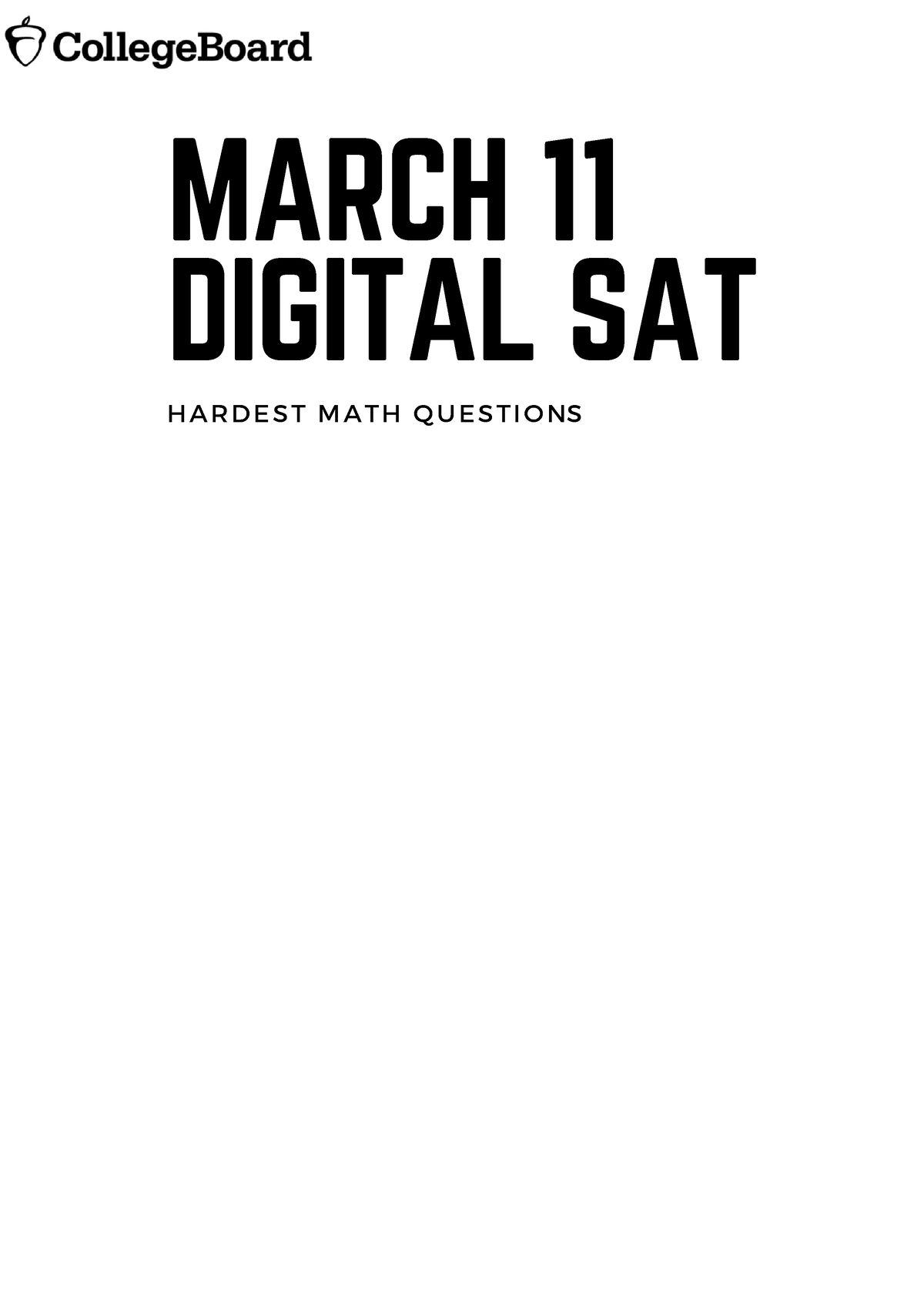 Math 3 5 6 All March 11 Digital Sat H A R D E S T M A T H Q U E S T I O Ns 21 41 Sin 2000