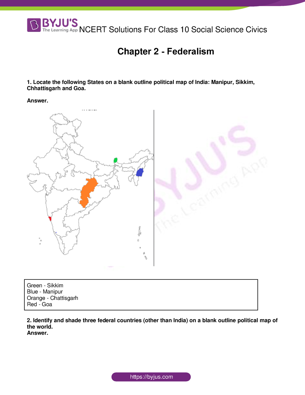 ncert-class-10-social-science-civics-solutions-chapter-2-federalism