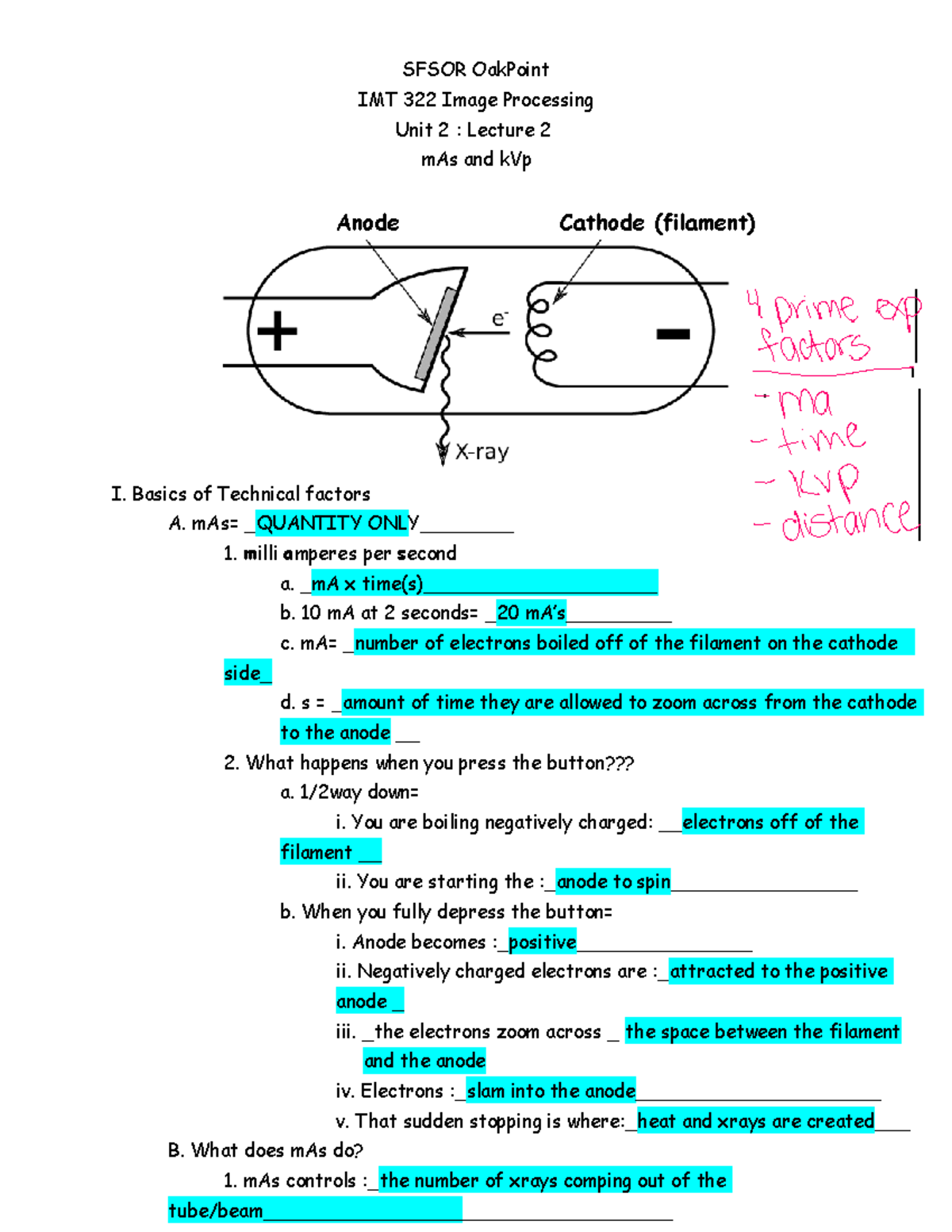 Unit 2 Lecture 2 student notes m As and k Vp - SFSOR OakPoint IMT 322 ...