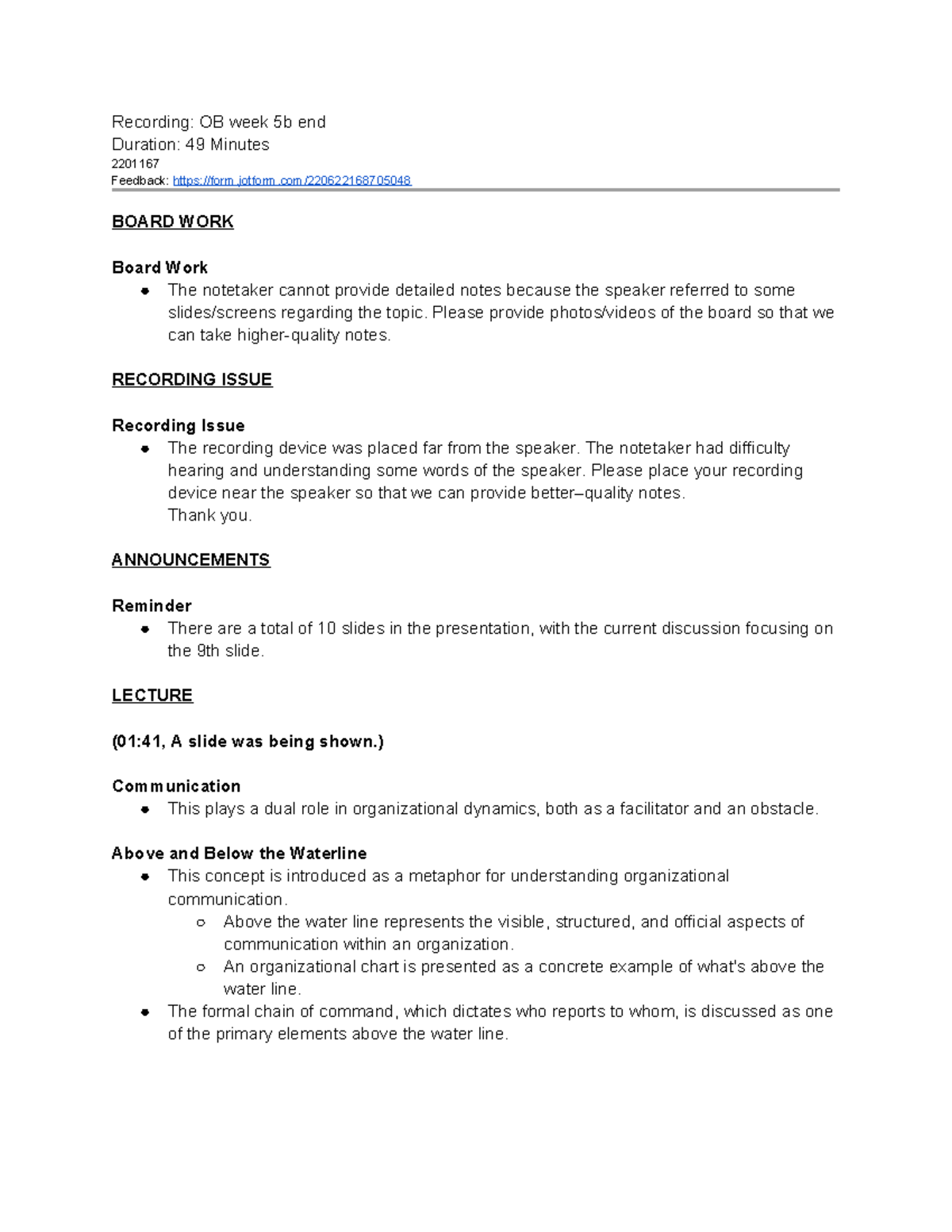 OB week 5b end - wee5b end notes - Recording: OB week 5b end Duration ...