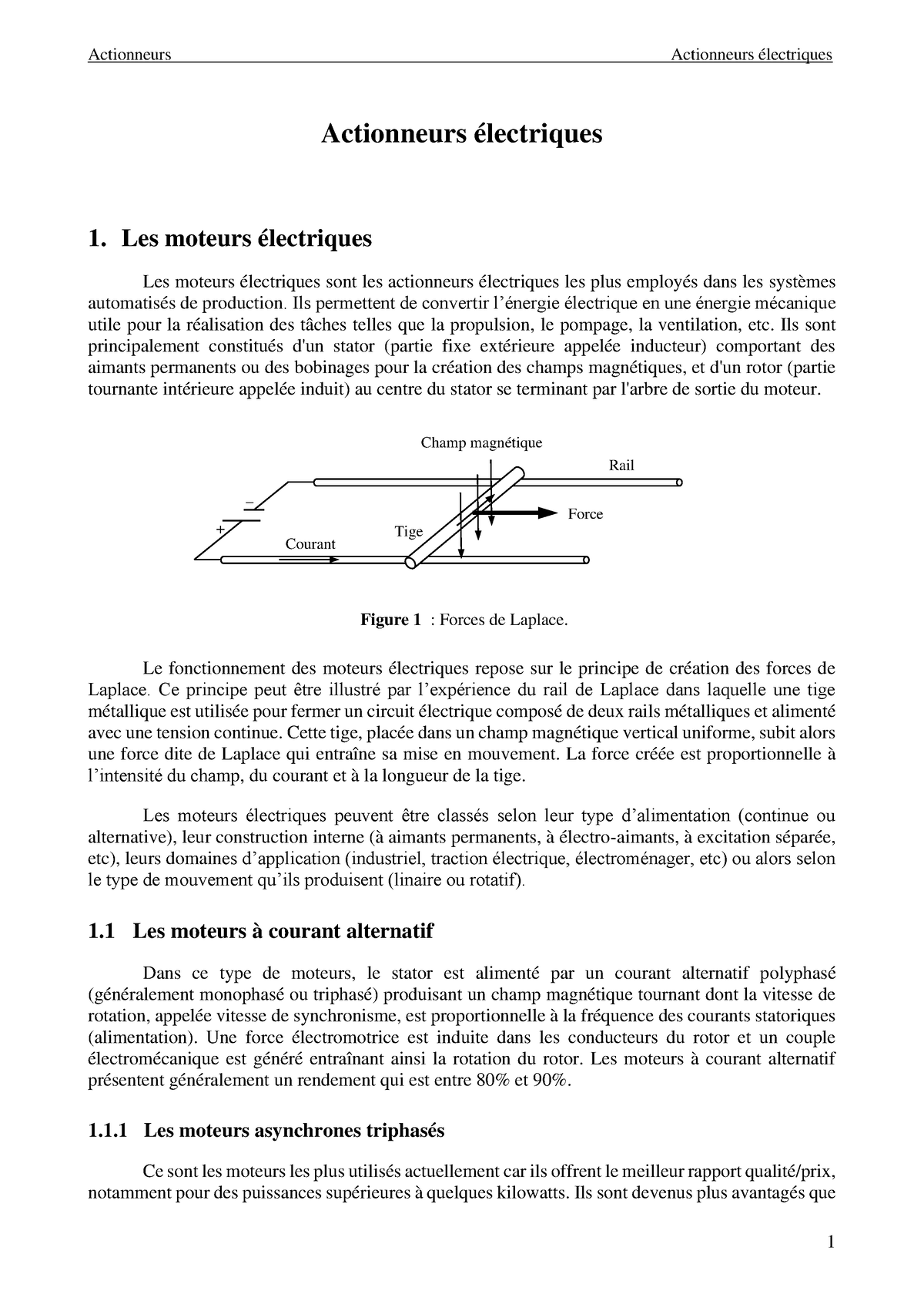 Actionneurs Electriques - Actionneurs électriques 1. Les moteurs ...