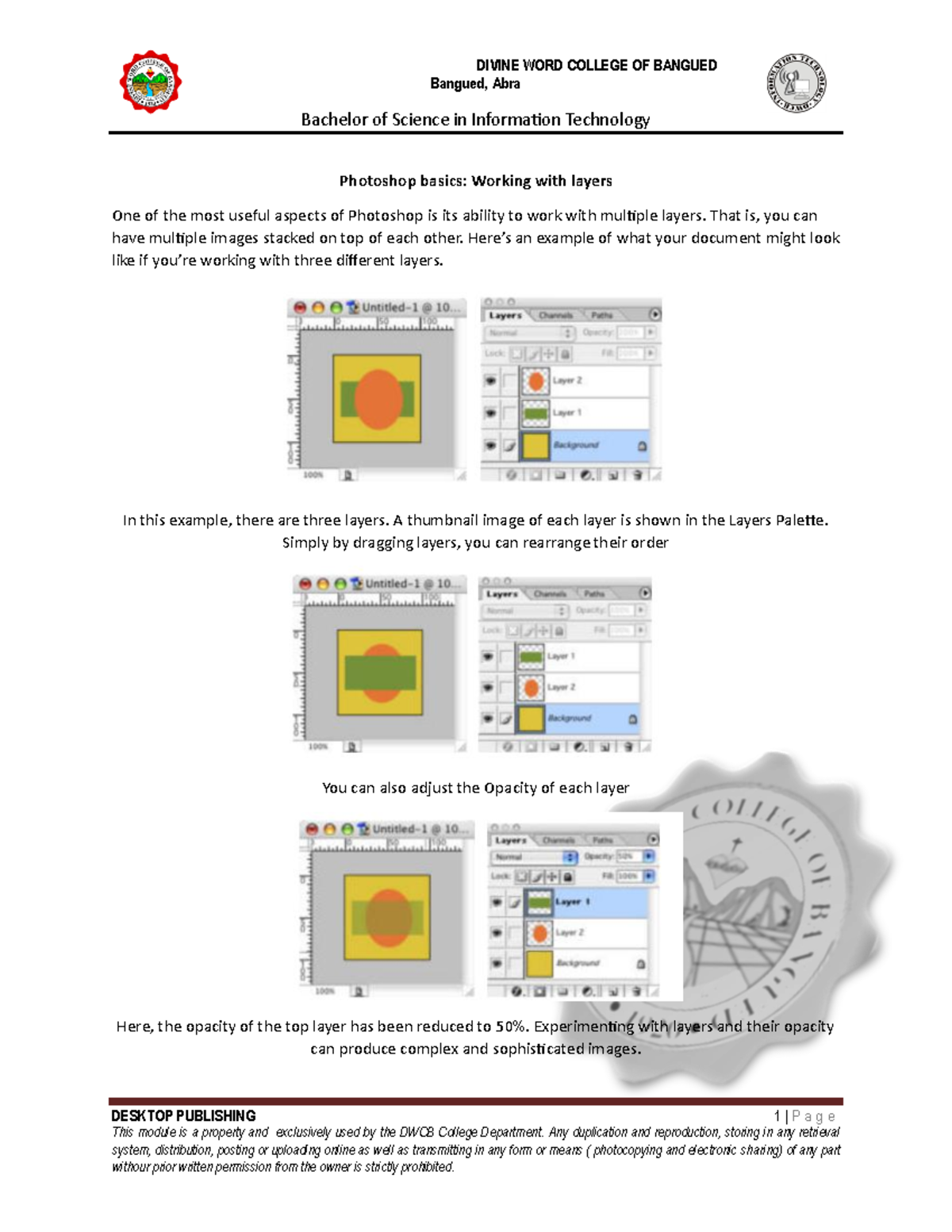 Photoshop-basics-DTP Photoshop - Bangued, Abra Bachelor of Science in ...