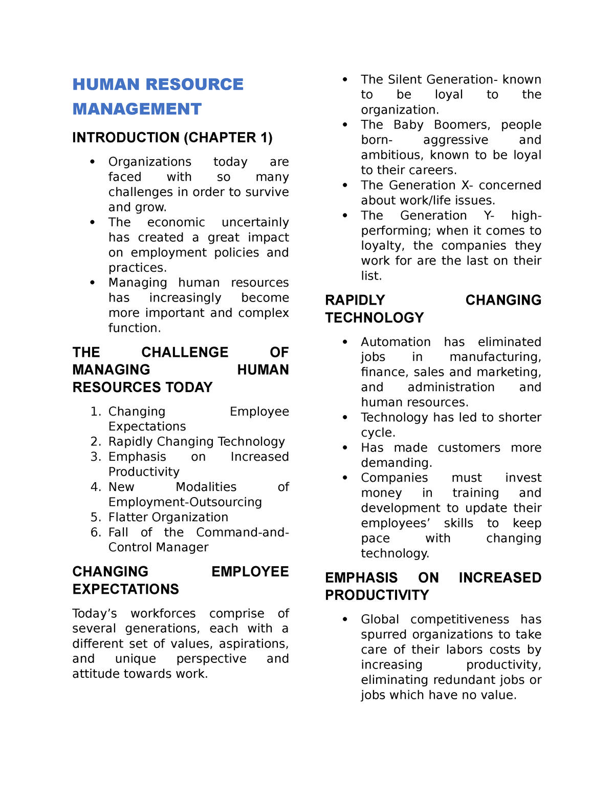 Chapter-1- Introduction - HUMAN RESOURCE MANAGEMENT INTRODUCTION ...