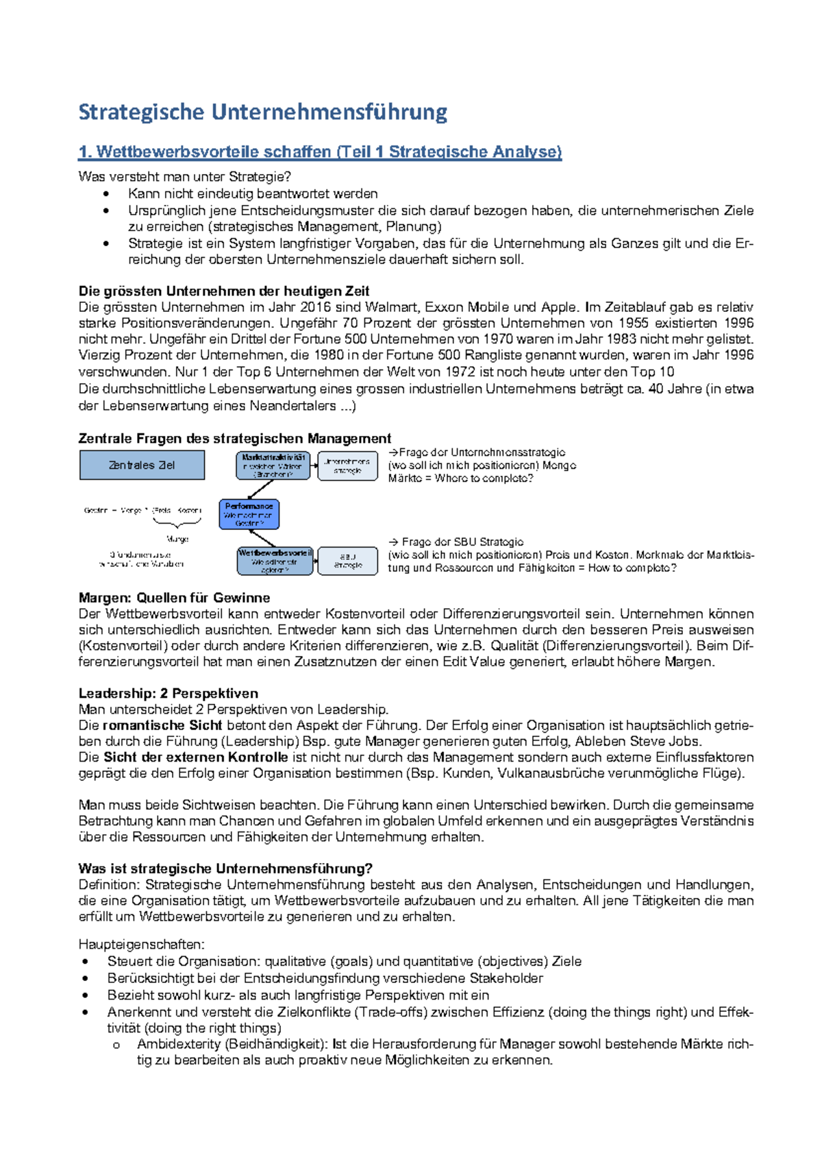 Strategische Unternehmensführung 01 - Wettbewerbsvorteile Schaffen ...