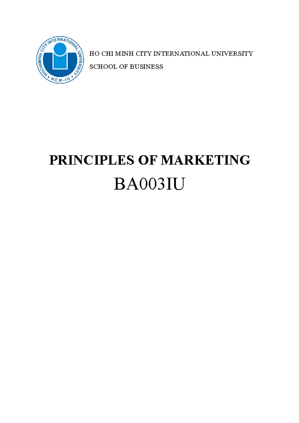 principle of marketing syllabus