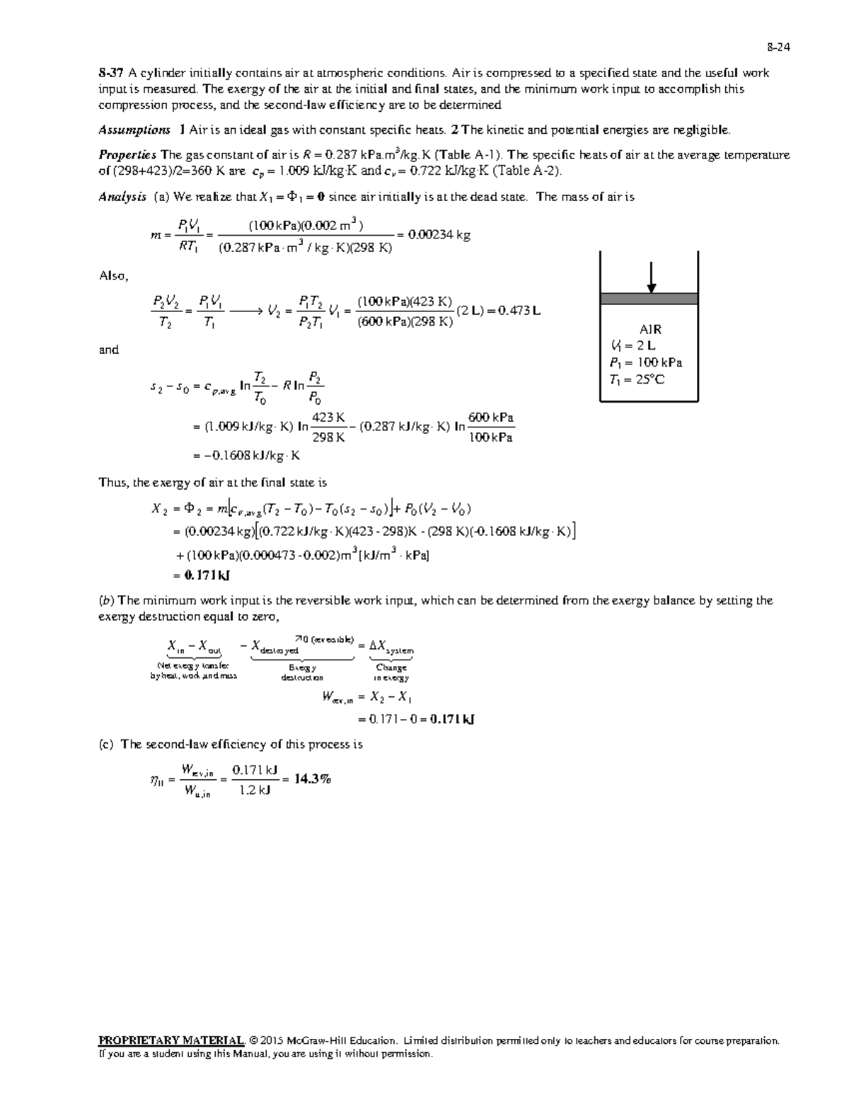 problem 8-37 Solution - PROPRIETARY MATERIAL. © 2015 McGraw-Hill ...