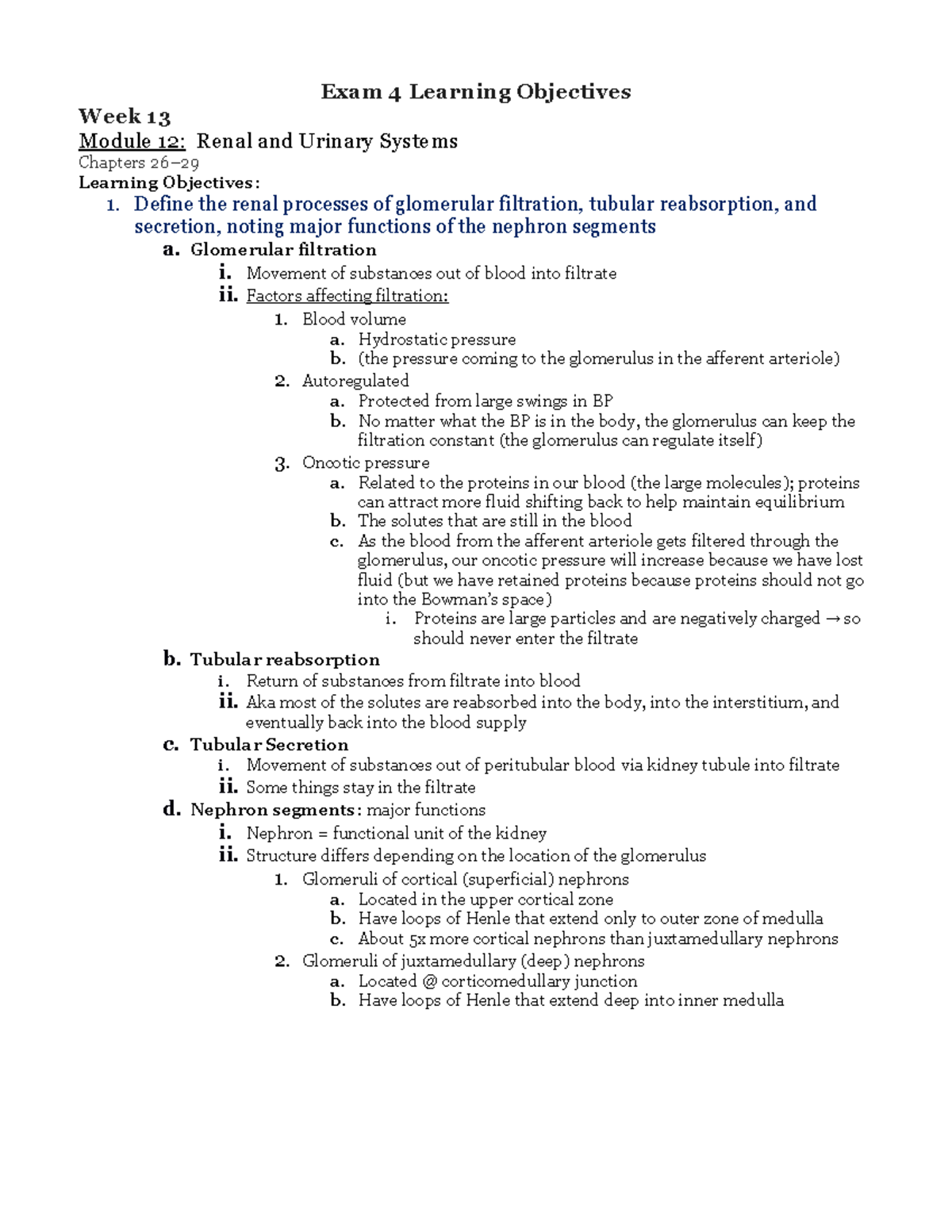 Exam 4 Learning Objectives - Exam 4 Learning Objectives Week 13 Module ...