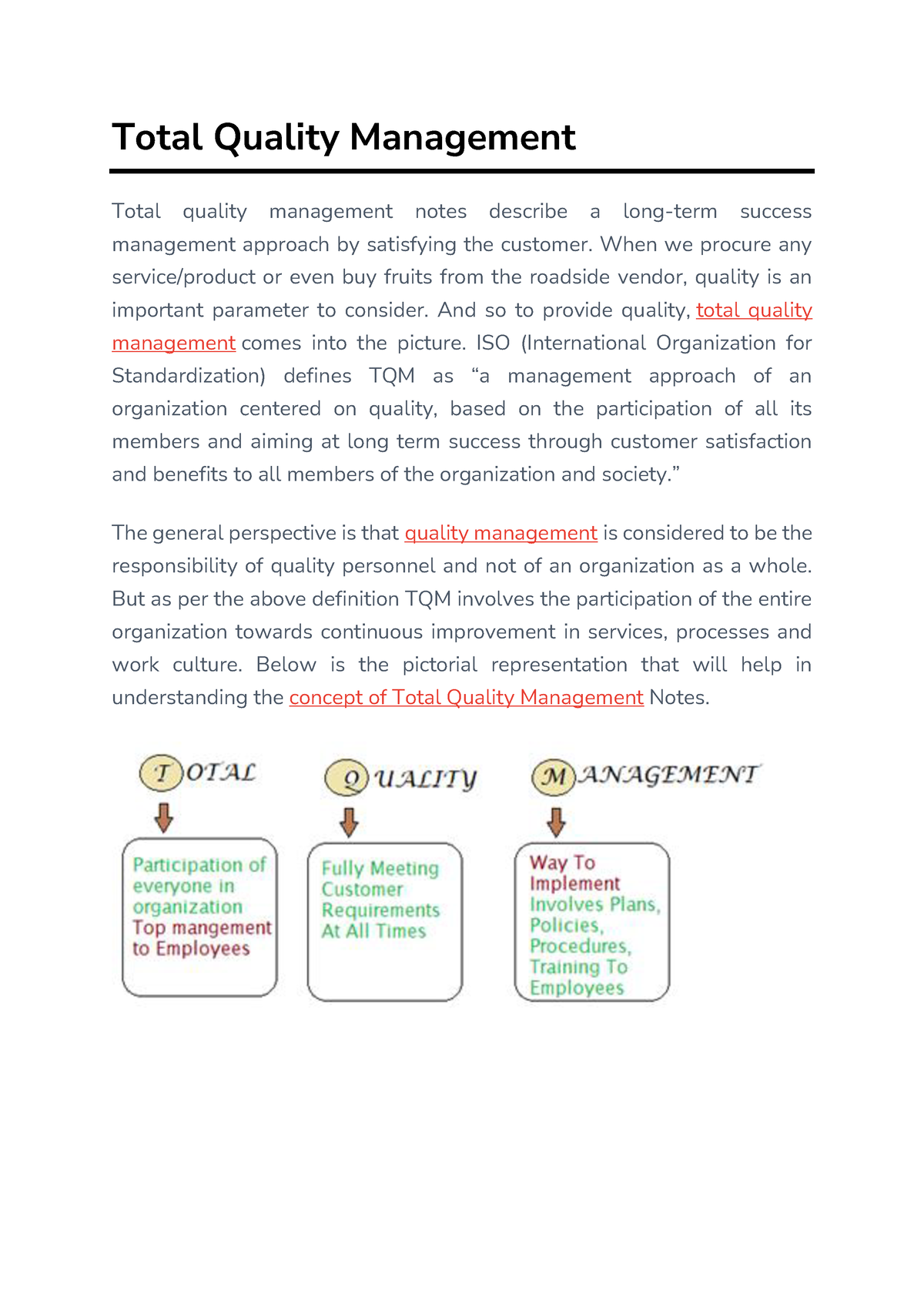 Total Quality Management - Total Quality Management Total Quality ...