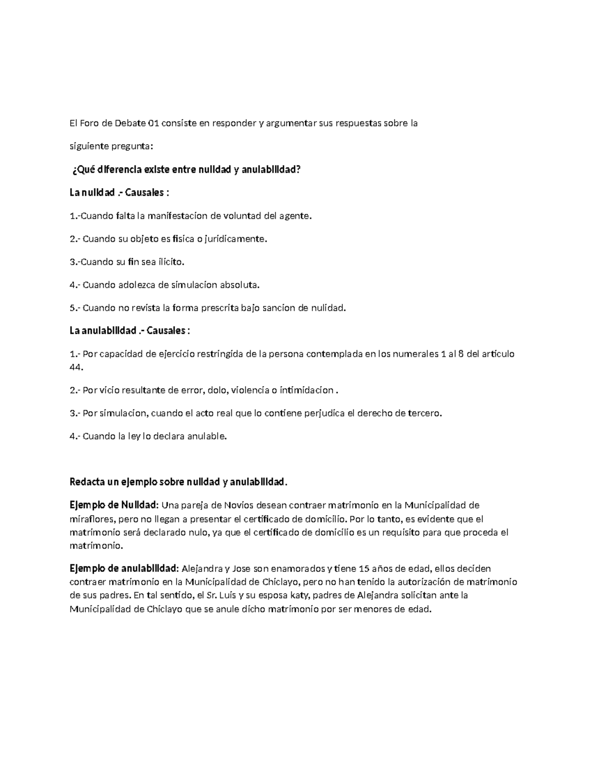 Diferencia Entre Nulidad Y Anulabilidad - El Foro De Debate 01 Consiste ...